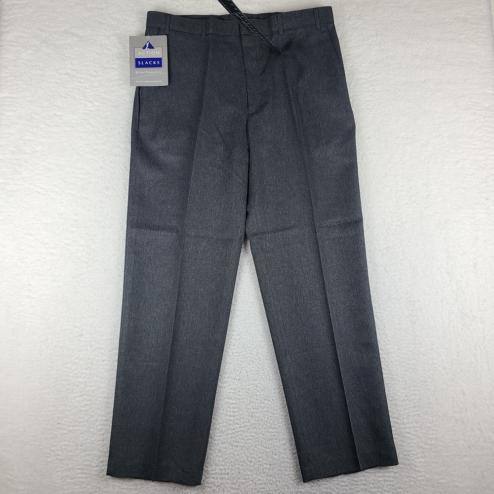 Levi's Pants Mens 38x32 Dark Gray Straight Leg Action Slacks‎ NWT NEW